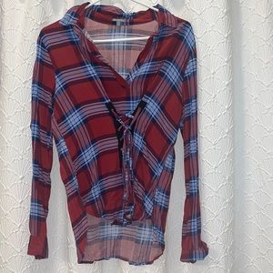 Charlotte Russe plaid flowy top